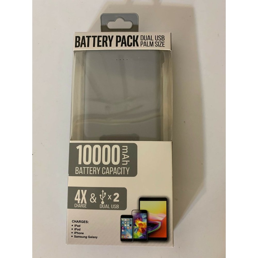 New BATTERY PACK DUAL USB PALM SIZE‎ 10,000 MAH BATTERY CAPACITY